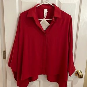 Beautiful red blouse made by Wynne Layers